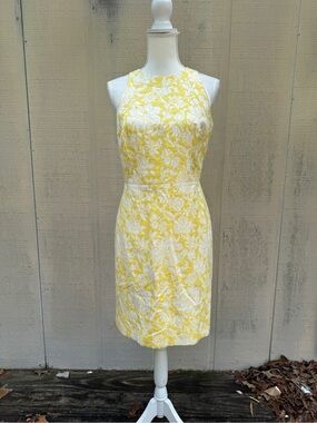 Ann Taylor Yellow and White Floral Midi Dress